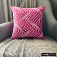 thumbnail image 6 of The HomeCentric Pillow Covers With Zippers Fuchsia Pink Throw Pillow Cover Rhinestones Crystal Waves Bling Pillow Cover Pack of 2 18x18 inch (45x45 cm) Cushion Cover Square Velvet Easter-Crystal Twist, 6 of 10