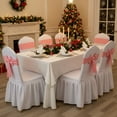 thumbnail image 4 of Stretchy Christmas Bow Chair Cover Decor, Elastic Band Tie-On Decoration for Dining Chair Back Holiday Party Decor(Pink), 4 of 6