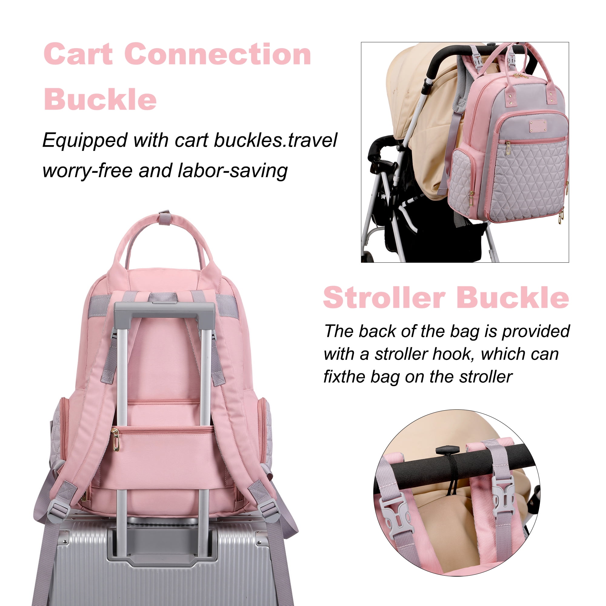 AGUDAN Baby Diaper Backpack Mommy Nappy Bag Multifunction Travel Maternity Bag 12x7x16IN