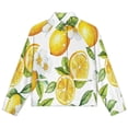 thumbnail image 4 of Jackets for Women Winter Coat Jackets Flannel Stand Collar Jacket(Lemons with Flower,Size:S-4XL), 4 of 7
