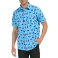 thumbnail image 4 of HDE Mens Casual Button Down Shirt S-5XL Big Short Sleeve Floral Hawaiian Print Patriotic Vacation - 4XL, 4 of 6