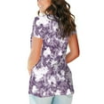 thumbnail image 3 of Birdeem Womens Fashion Plus Size Gradient Color V-Neck Short Sleeve T-Shirt Tops Blouse, 3 of 7