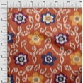 thumbnail image 3 of oneOone Cotton Poplin Orange Fabric Floral Quilting Supplies Print Sewing Fabric By The Yard 56 Inch Wide, 3 of 6
