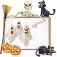 thumbnail image 2 of Decoraciones de muñecas de tela de Halloween, juego de 3 minifantasmas colgantes de Halloween, decoración de dedos para fiesta de Halloween, decoración de muñeca fantasma, para jardín, patio y decorac, 2 of 5