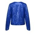 thumbnail image 4 of Sholeno Veste Décontractée à Paillettes Ouverte pour Femmes Manches Longues Raccourcies Bleu Royal S, 4 of 7