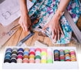 thumbnail image 1 of Sewing Thread Set, Household Accessory Bobbin Thread Sewing Supplies Excellent Craftsmanship 32Pcs 28 Threaded Metal Bobbins  For DIY Crafts, 1 of 8