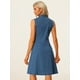 thumbnail image 3 of Vestido de mezclilla para mujer Vestido midi de jean desgastado sin mangas Azul XS, 3 of 6