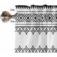 thumbnail image 5 of Boho Style Curtain Valances for Windows, Farmhouse Style Black Abstract Geometric Rod Pocket Valance Window Treatments Short Curtains for Kitchen Bathroom Living Room, 5 of 6