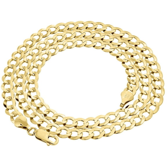 10k Yellow Gold Solid Plain Curb Cuban Chain 5.5 MM Necklace 18"