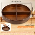 thumbnail image 3 of AEVXKHI 2PCS 360° Rotating Turntable Divided Tray, Bamboo Turntable Organizer, Smooth Organizer Tray for Countertop Cabinet, 3 of 10