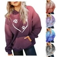 thumbnail image 3 of SwiftWear Boy's Girl's Hoodies Loose Fit Pullover Top Dog Paw Heart Graphic Jacket Coat, Hooded Sweatshirt for Kids 2-14T, Purple, 3 of 3