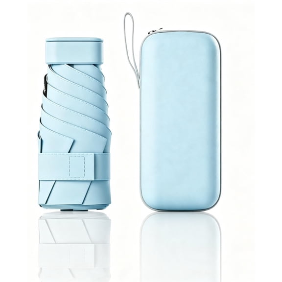 Ultra-Slim Mini Sun & Rain Umbrella UPF 50 , Compact Travel Pocket Umbrella, for Daily Commuting