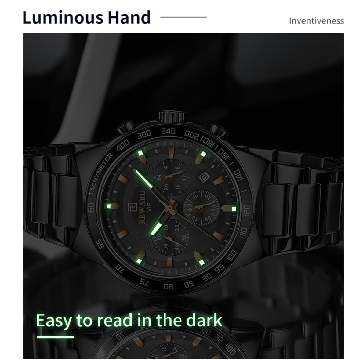 2025 New Design REWARD VIP Business Watches for Men Stainless Quartz Wristwatches Chronograph Luminous Sport Wrist Watch