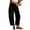 Black, variant on Sanbonepd Capri Pants for Women Women's Corduroy Pants Barrel Mid Elastic Waist Pants Casual Wide Leg Baggy Trouser With Pockets