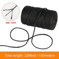 328 Feet 3mm Thick Natural Jute Twine, 3Ply Black Garden Twine Heavy