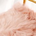 thumbnail image 2 of Efavormart 20"x20" Dusty Rose Faux Sheepskin Chair Pad, Soft Faux Fur Rug Seat Cushion for Sofa Cover, Bedside Runner, Living Room, Modern Decor Mat, 2 of 11