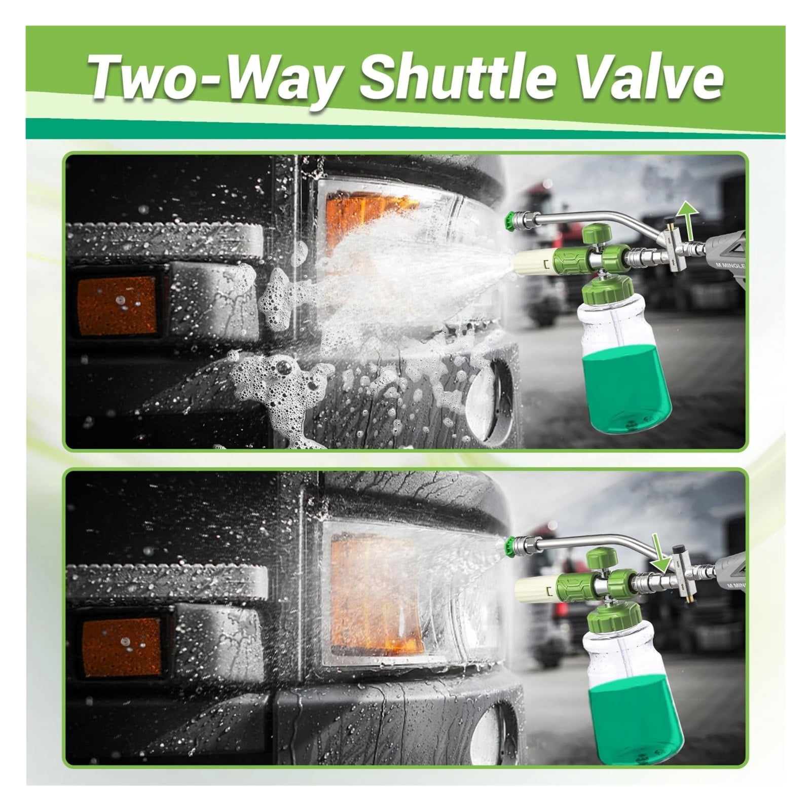 Foam Cannon Dual Connector Accessory, Pressure Washer Foam Cannon For Soap Cannon, 5 Pressure Washer Sprayer Nozzles, 1/4" Quick Connect, For Car Garden Window