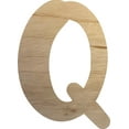 thumbnail image 1 of Wooden Letter Q, 3'' Tall Unfinished Wood Craft Letter, Small Kids Craft, 1 of 3