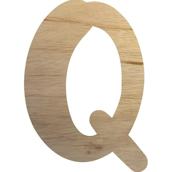 Wooden Letter Q, 3'' Tall Unfinished Wood Craft Letter, Small Kids Craft