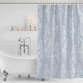 thumbnail image 3 of Light Blue Botanical Shower Curtain, Waterproof Shower Curtains for Bathroom, Pastoral Elegant Spring Floral Washable Fabric Bathtub Curtain Set Bath Decor with 12 Hooks Long 72"x84", 3 of 8