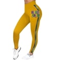 thumbnail image 2 of Outfmvch Mardi Gras Pants for Women Sequin Glitter Print Pattern Plus Size Full Length Yoga Leggings High Waist Design Colorful Tights Yellow S-3XL, 2 of 6