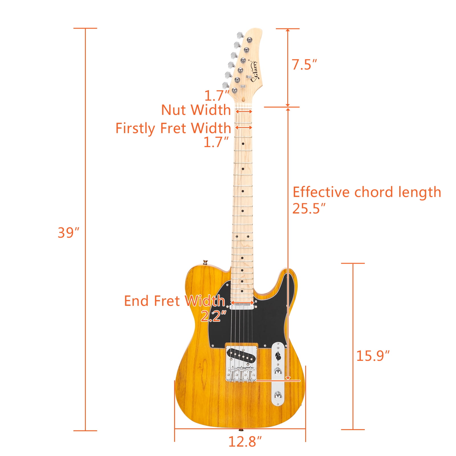 Kepooman 6 String 20W Guitar Beginner Starter Kit for Adult and Kids with Amplifier, Bag Strap, Pick Connector, Wrench Tool, Transparent Yellow