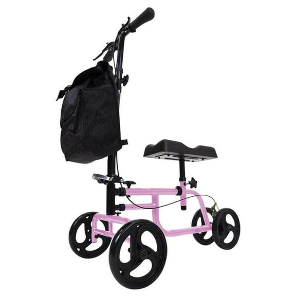 Vive Mobility Knee Scooter Walker - Steerable Scooter for Broken Leg, Foot, Ankle, Pink