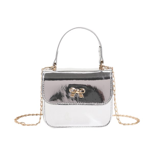 Bolso Bolso de mano para mujer, con brillo de metal, sólido, brillante, para mujer, bandolera (plateado) Ehuebsd Para Estrenar