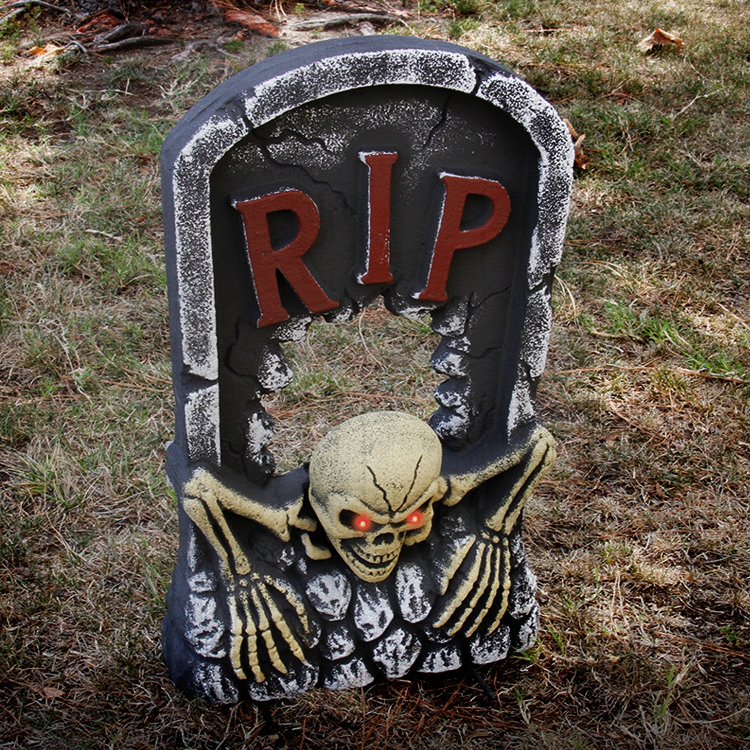 Halloween Haunters 23&quot; Tombstone Animated Skeleton Crawling Out Prop