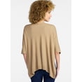thumbnail image 3 of Time and Tru Women's and Women’s Plus Open Front Knit Wrap. Lightweight, Sizes S/M-2XL/3XL, 3 of 5