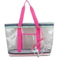thumbnail image 4 of Eastsport Supreme Deluxe Clear Tote with Wristlet, Pink Beach Stripes, 4 of 6