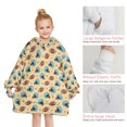 thumbnail image 5 of Football Helmet Beige Pattern Teens Oversized Sherpa Wearable Blanket Hoodie, Hooded Blanket Sweatshirt with Large Pockets, 5 of 6