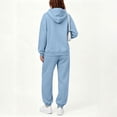 thumbnail image 6 of Trgacdwlo Womens Sweatsuits 2 Piece Set Tracksuit Plain Hoodie with Cuffed Jogger Sweatpants Fall Winter Matching Sweat Set Light Blue M, 6 of 6