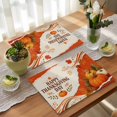 thumbnail image 4 of Thanksgiving Placemats Set of 6, Fall Orange Pumpkins Harvest Maple Leaves Washable Wipeable Table Mats for Dining Tables, Indoor Outdoor Kitchen Place Mats for Holiday Party Table Decor, 4 of 9
