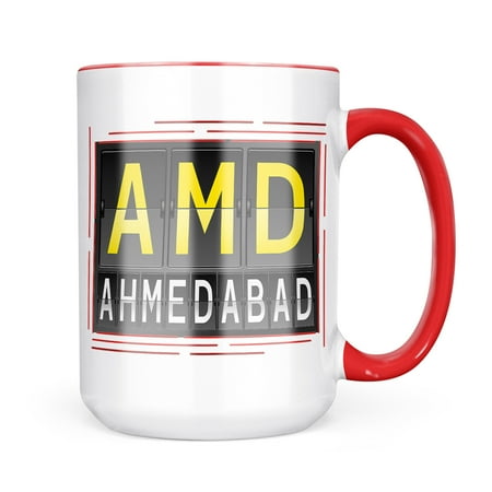 

Neonblond AMD Airport Code for Ahmedabad Mug gift for Coffee Tea lovers