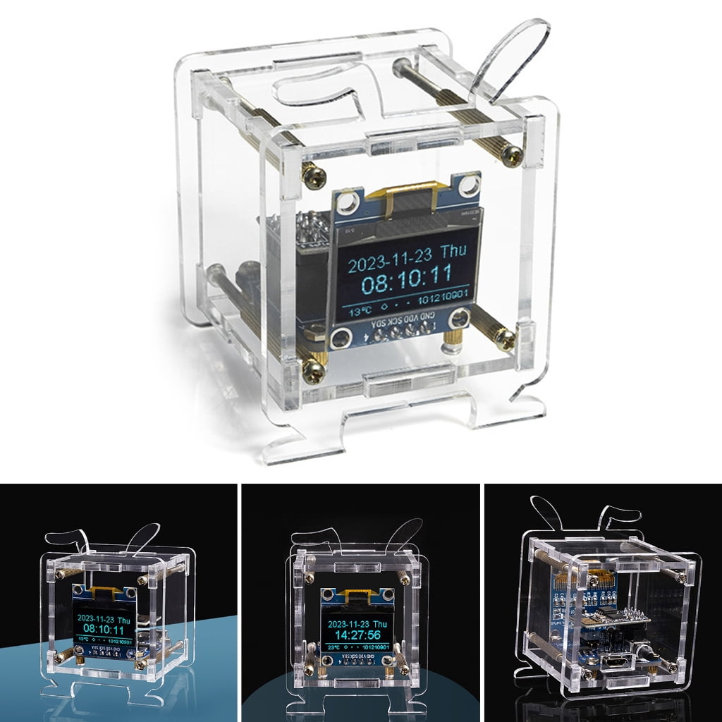 CIYISON WiFi Clock Module OLED Display DIY Time Date Temperature Humidity Weather Forecast Indicator DC5V Clock