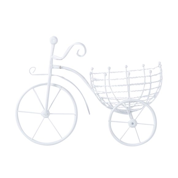 1pc en forma de bicicleta creativa con forma de maceta con soporte de maceta montada en la pared (blanco)