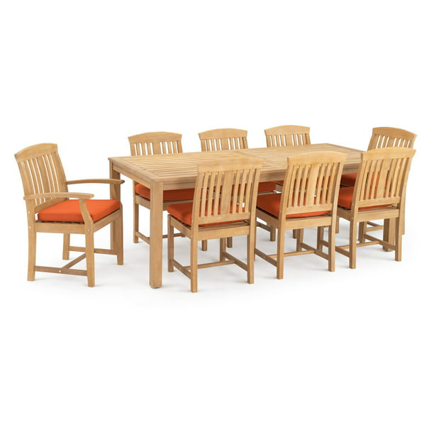 Kooper Wood 9 Piece Patio Dining Set, Rst Brands Outdoor Furniture