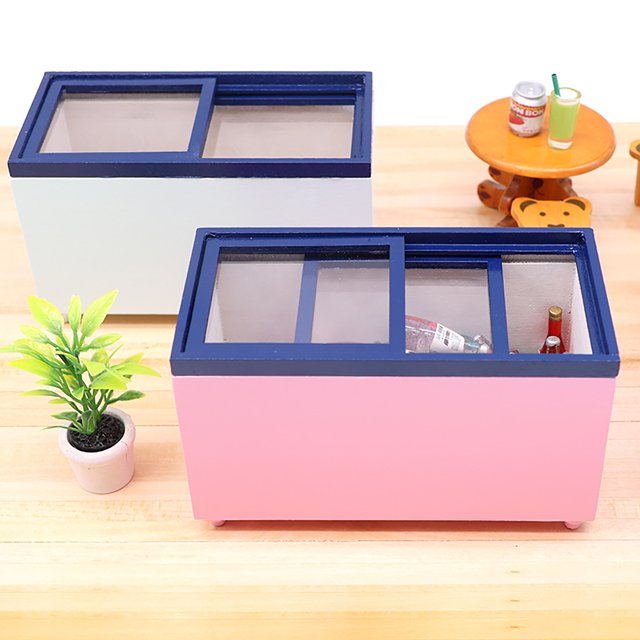 Hesroicy 1:12 Imitación Congelador Simulado Realista Encantador Juego de Roles Casa de Muñecas Mini Refrigerador Juguete para Entretenimiento