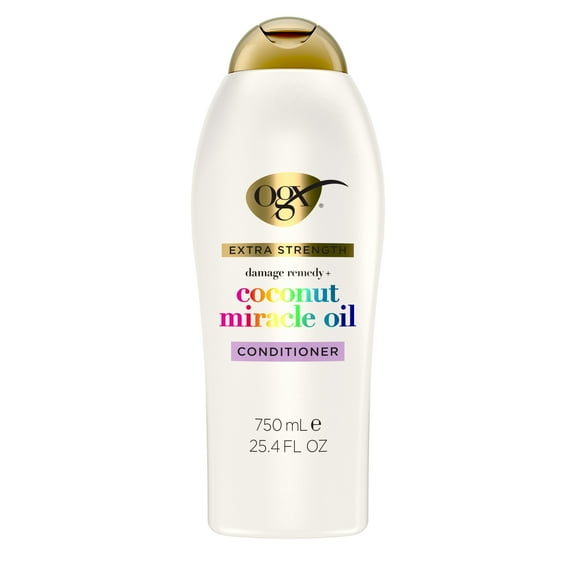 OGX Extra Strength Damage Remedy   Coconut Miracle Oil Frizz Control Daily Conditioner, 25.4 fl oz