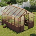 thumbnail image 5 of 8x10 FT Premium Cedar Wood Greenhouse Kit, 6MM Twin-Wall Polycarbonate Panels, Walk-in Wooden Green House with Adjustable Vent & Lockable Door, Heavy Duty UV-Protected Garden Nursery for Outside, 5 of 9