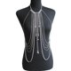 thumbnail image 3 of Cadena para el cuerpo Collar de borlas de plata en capas Joyería de moda Sujetador de cintura para el vientre Bikini caliente Arnés de playa Regalo del festival de aniversario para mujeres D, 3 of 5