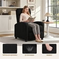 thumbnail image 5 of Yaheetech Modern Upholstered Boucle Recliner Chair with Pocket Springs, Black, 5 of 6