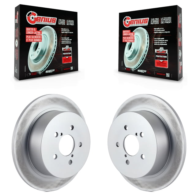 Genius Rear Coated Disc Brake Rotors Pair for Car Subaru Outback Legacy KG-100557