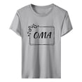 thumbnail image 4 of LQCMBYF Plain T Shirts for Women Oma Women's Letter Printed Shirt Short Sleeved Round Neck T Shirt Fashion Top Lightweight Soft Casual Summer Clothing Clothes Plus Size Summer Outfits (Gray,XXL), 4 of 4
