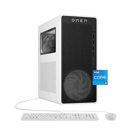 HP OMEN - 16L Gaming Desktop - Intel Core i5-14400F 2024 - 16GB DDR5 Memory - NVIDIA GeForce RTX 5060 Ti 8GB GDDR7 - 1TB SSD - Panda Metal