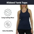 thumbnail image 2 of 3-Pack Women's Regular Fit Cotton Blend Ribbed Tank Tops - Soft Breathable, Gym & Lounge Wear (M-2XL), 2 of 5