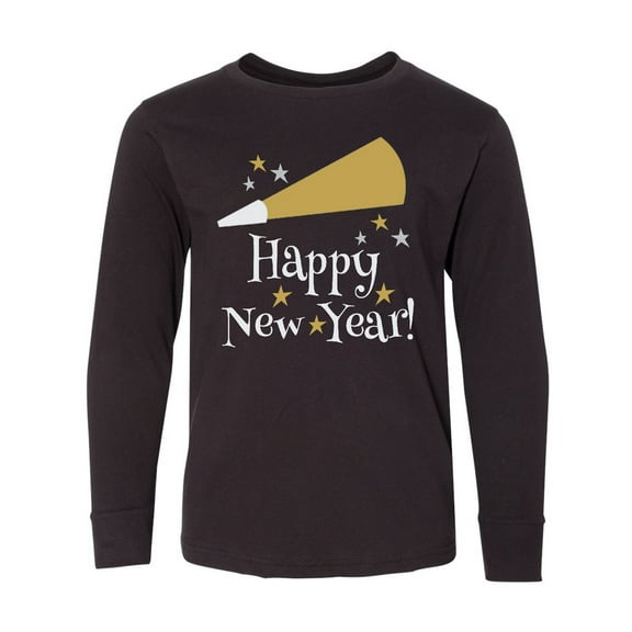 Inktastic Happy New Year Holiday Long Sleeve Youth T-Shirt