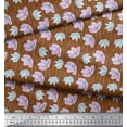 thumbnail image 3 of Soimoi Brown Silk Fabric Stripe & Floral Print Fabric by Yard 42 Inch Wide, 3 of 3