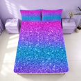 thumbnail image 4 of Homewish Glitter Stars Queen Sheets for Girls, Rainbow Galaxy Queen Sheet Sets, Blue Pink Purple, 4-Piece (1 Flat Sheet, 1 Fitted Sheet and 2 Pillowcases), 4 of 6